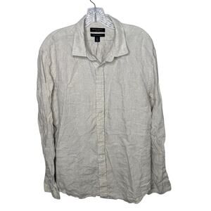 Banana Republic Men’s XL Linen Shirt Beige Long Sleeve Button Front Untucked Fit